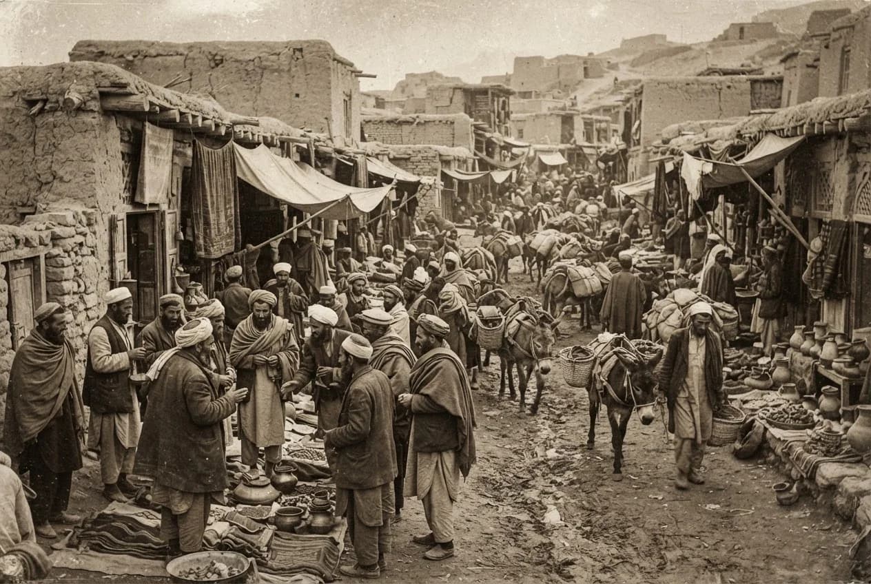 السوق الشتوي التاريخي عند سفوح التلال في تانك