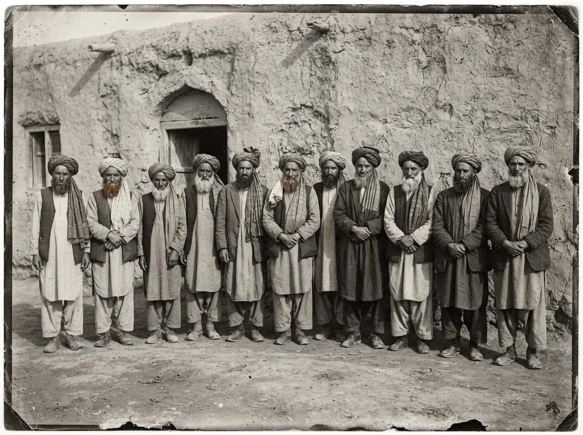 صورة تذكارية لجمع من وجهاء ومشايخ القبائل